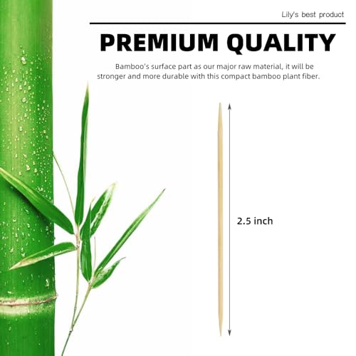 600 count bamboo toothpicks for teeth cleaning appetizer olive barbecue fruit double-points wooden toothpick