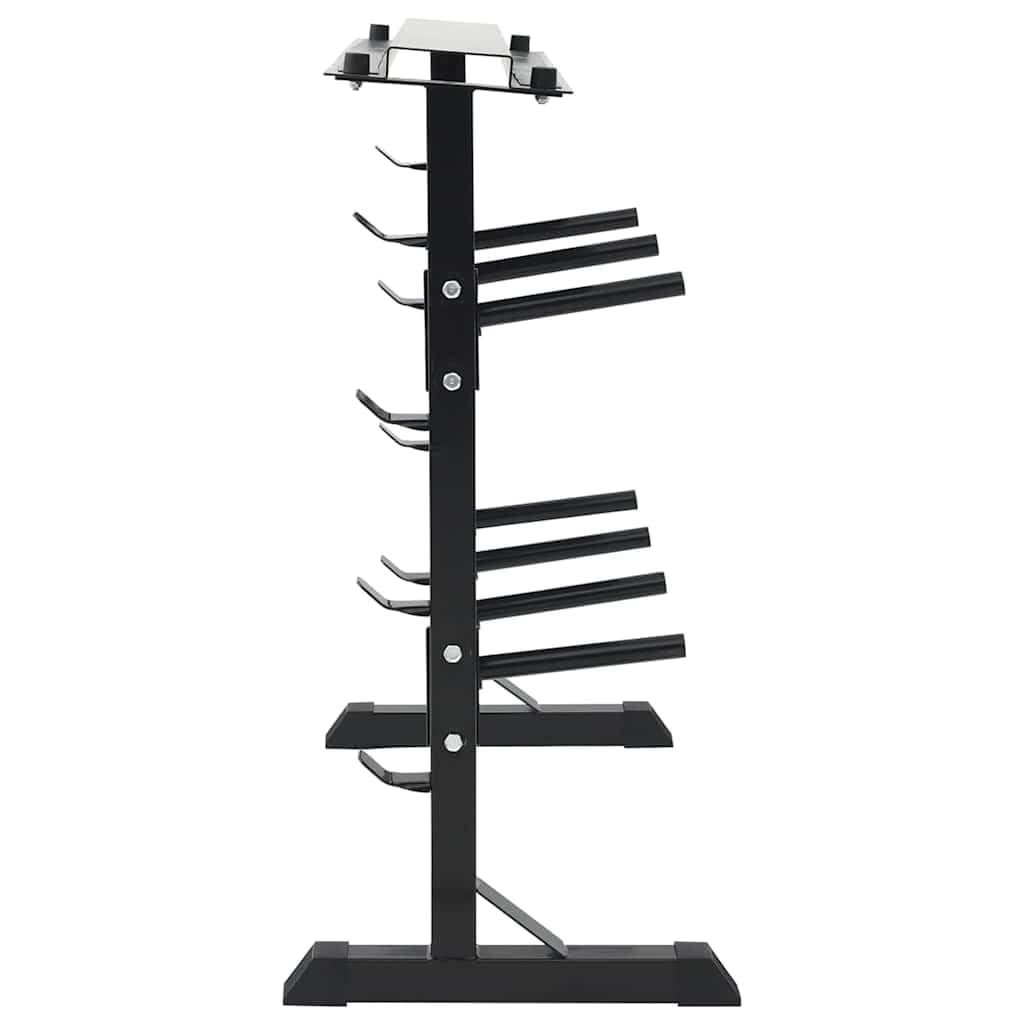 Hantel Rack Schwarz 99 x 45 x 95,5 cm aus pulverbeschichtetem Stahl, ideal für Homegym, Fitnessgerät, Kraftstation, platzsparendes Trainingsgerät, belastbar bis 300 kg