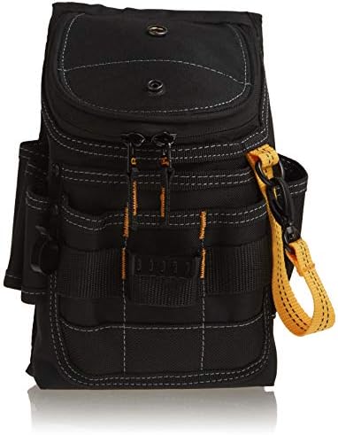 CLC Custom Leathercraft 1524 Ziptop Utility Pouch, Medium, Black, 11 Pockets