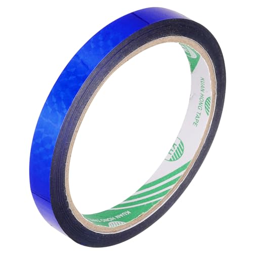 MECCANIXITY Blue Check Pattern Metalized Tape 0.6 Inch x 55 Yards Decor Tape for Detailing Accent Wall, Graphic Arts