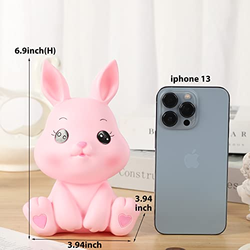 H&W Little Bunny Money Bank, Mini Rabbit Piggy Bank, Best Bitrthday Gift, Pink by H&W - Image 5