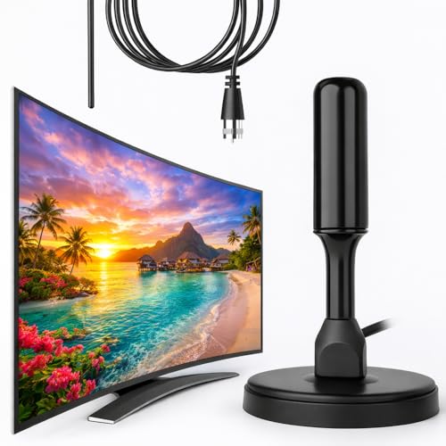 Antena Digital TV HDTV 4K Amplificada UHF VHF com Cabo 5 Metros