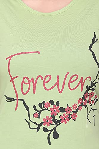 Image of Plush Women's Long Printed Cotton Round Neck Half Sleeve T-Shirt /Tshirts (DPL-PT-001)