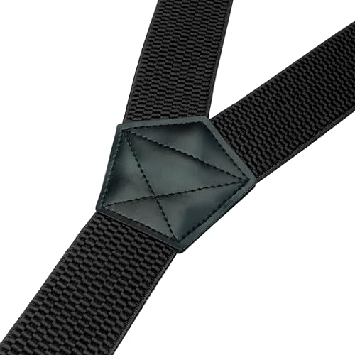 JEMYGINS Herren Outdoor Hosenträger Y-Typ längenverstellbar mit Dreieckige Anti-Rutsch-Schnalle Schwarz