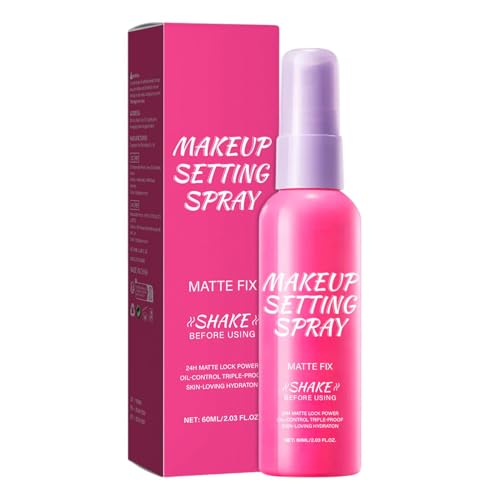 Spray fijador, niebla de ajuste de maquillaje hidratante facial, spray de acabado mate agradable a la piel, fijación duradera, ligero, 3,2 x 12,9 cm, para maquillaje de mujer