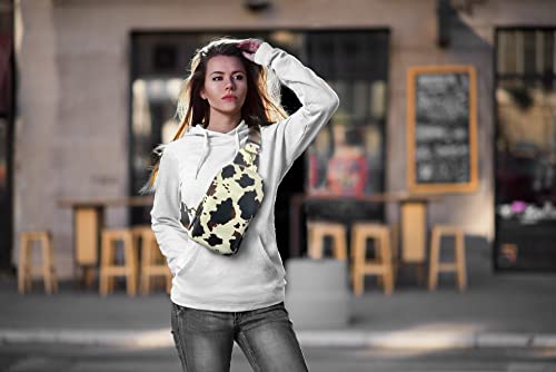 Image of FAYBA Small Sling Bag for Women Crossbody Bag, Cow Print PU Leather Wide Guitar Strap Chest Sling Backpack Purse