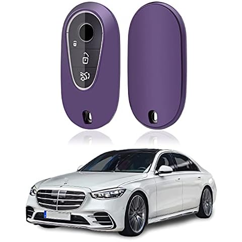 SHAOHAO Key Cover for Mercedes-Benz C/S Class W206 W223, TPU Silicone Car Key Cover Protector (Purple) Cover