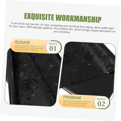 Película decorativa para ventana baño en PVC negra miniatura 3