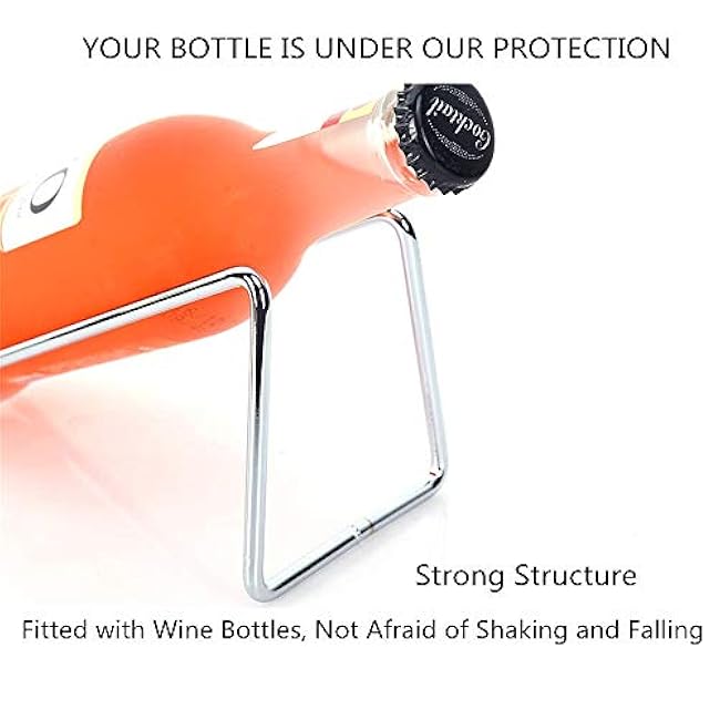 SuproBarware Wine Rack Set of 6- Stainless Steel Single Wine Bottle Holder Rack, Stylish Wine Bottle Organizer Great for Wine Lovers