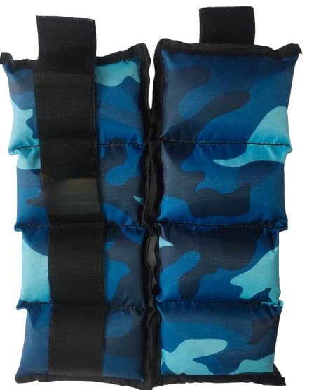 PS Pilot One Pair Blue Camouflage Wrist Ankle Weights 3kg x 2 Pcs (net Weight 6kg Set) Resistance Strength Training Exercise Gym, Weights for Running, Cardio, Jogging, Crossfit Workout Pack of 1 Pair