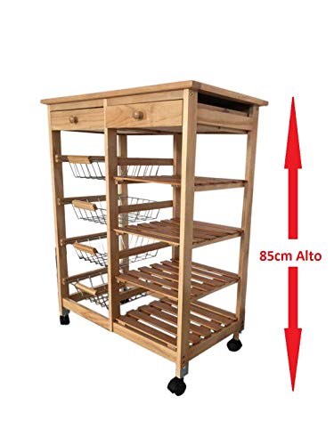 Mueble Gestion Frutero Verdulero Oporto 3 Cajones Color Miel (1 Cubertero Incluido)