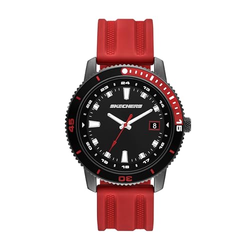 Montre homme Lachman silicone rouge résistant pour éviter les rayures
