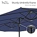 PHI VILLA 15ft Large Patio Umbrellas with Base Included, Outdoor Double-Sided Rectangle Market Umbrella with Crank Handle, for Pool Lawn Garden, Blue