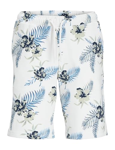 JACK&JONES JUNIOR JPSTCHILL AOP Sweat Shorts JNR, Cloud Dancer, 152 EU