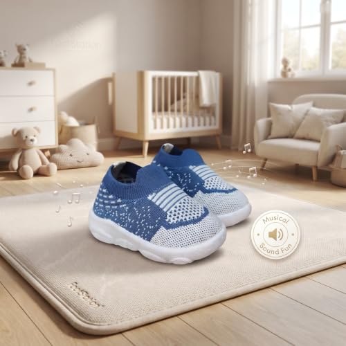 Image of Infant Shoes for Baby Boys & Girls | Musical Sound Walking Shoes | First Walker Shoes for Toddlers | Lightweight Breathable Knit Sneakers | Soft Sole Comfortable Slip On Shoes for Newborns, Babies & Kids