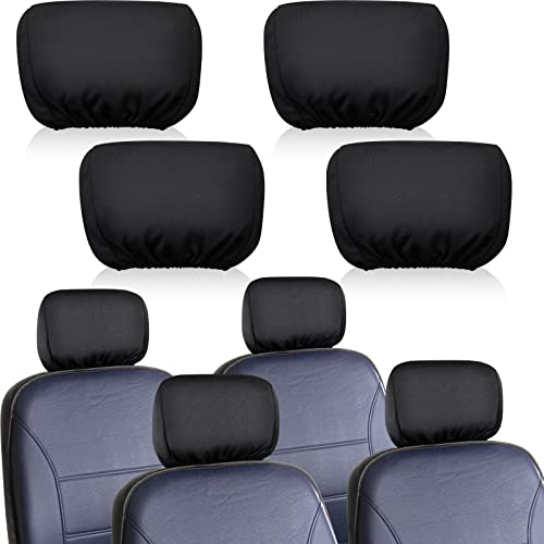 Tallew 4 Pcs Universal Car Headrest Cover Soft Car Seat Rest Cover Protector Fabric Head Rest Coverings for Truck Auto(Black)