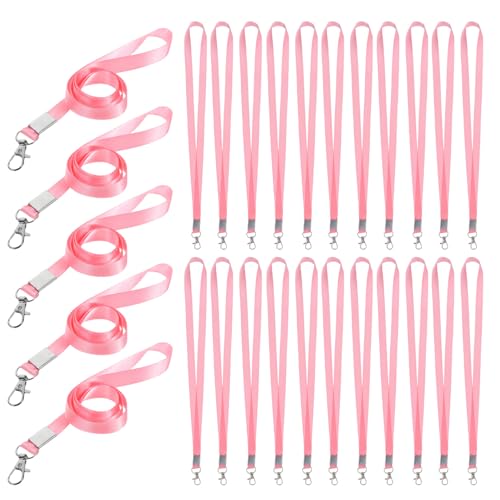 Porte-badge rose ultra léger Baluue avec clip métallique de sécurité renforcée
