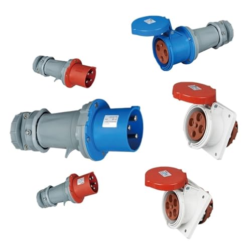 Connecteur industriel IP44 63A idéal pour alimenter les machines de chantier droites