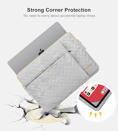 Image of Lacdo Laptop Sleeve Case for 14 inch New MacBook Pro M3 Pro Max / M3 / M2 / M1 Pro Max A2992 A2918 A2779 A2442 2023-2021, 13.8 inch Microsoft Surface Laptop 7th Copilot+PC Computer Bag, Space Gray