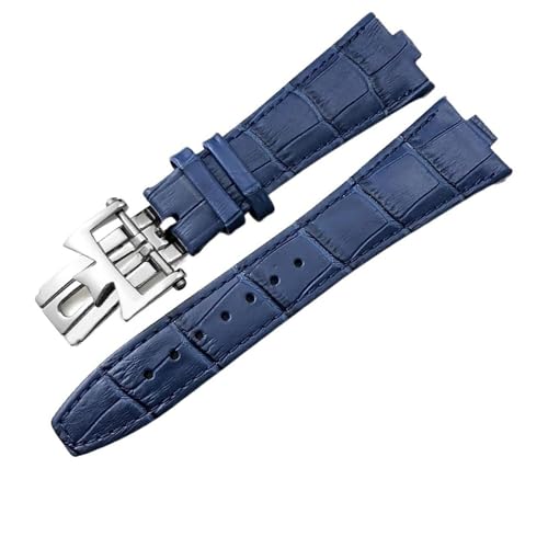 Bandes de remplacement en cuir grain de bambou pour montre convexe 25-8 mm