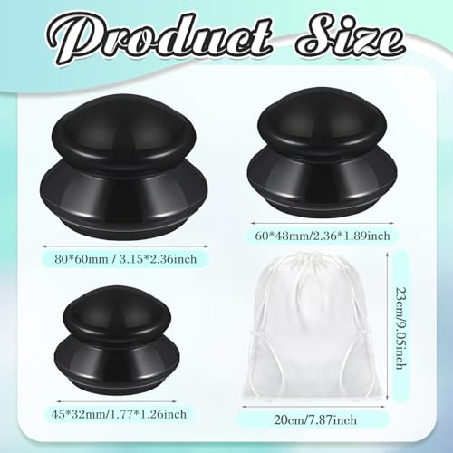 Image of TrelaCo 6 Pcs Silicone Cupping Kit for Massage Therapy,Black