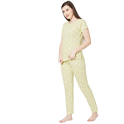 Image of Sweet Dreams Women's Cotton Printed Night Suit Set
