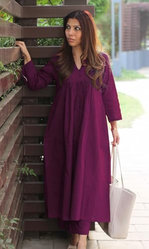 Image of GoSriKi Women's Rayon Viscose Ethnic Co-Ord Set | Kurta Pant Set | Kurta Palazzo Set | Stylish Cotton Suit Set for Women