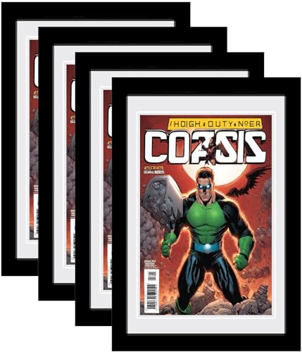 SparklyHome 4Pack Comic Book Frame Double White Mat for 6 3/4x10 1/4Comic