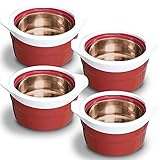 6 Hour Bowl Easy Clean Edition 4PK, As Seen On TV with Celebrity Chef Nancy Fuller– Copper-Toned Thermal Insulated Bowl Interior Keeps Food Hot or Cold for 6 Hours–Over 2.25 Qt. Capacity - Locking Lid