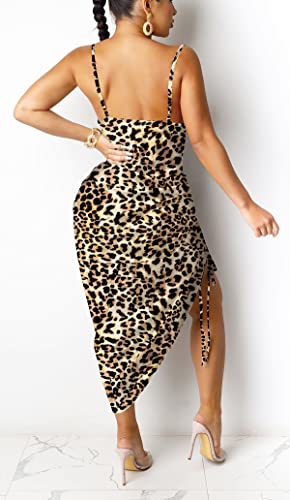 Image of Club Dress Sexy Dress for Women Wedding Party Birthday Cocktail Spaghetti Strap Satin Side Ruched Midi Mini Dress