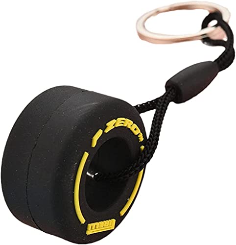 F1 Racing Tire Key Chain,Wheel Tyre Auto Keychain,Mini Cute Tire Keyring,Soft Rubber,Car Part Model Keyfob,Automotive Part Car Gift Key Ring for Men Women Auto Accessoriest,Feel the Fast and Furious (Yellow)