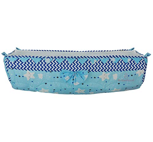 Image of Motherhood Baby Hammock Ghodiyu /Khoyu Soft Cotton Cloth Swing Cradle Safety with Mosquito Net Cover with Zipper (Blue)