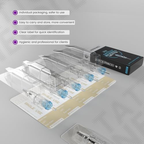 Image of Wormhole Tattoo Cartridge Needles 20PCS Disposable # 10 Round Magnum Tattoo Needle Compatible with Standard Tattoo Gun for Coloring on Curved Areas and Fine Filling for Small to Medium Areas (1015RM)