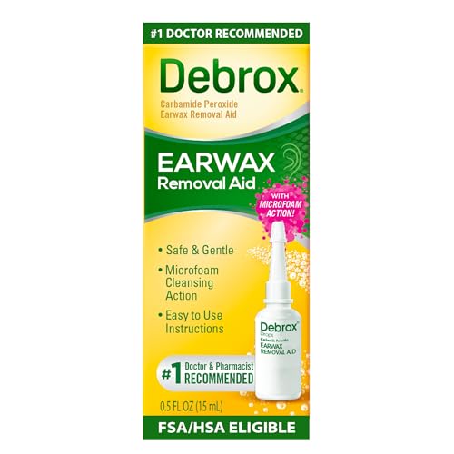 Debrox Ear Wax Removal Drops, Gentle Microfoam Ear Wax Remover with Carbamide Peroxide, 0.5 Fl Oz