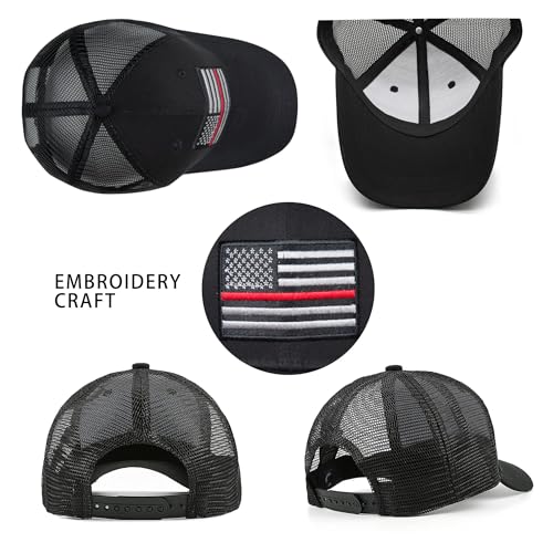 Image of Adjustable State Flag Trucker Hat Mesh Baseball Cap with Embroidered Patch for Men Women