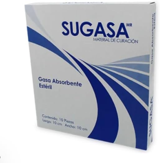 Sugasa Gasa Estéril 10x10 cm | 10 Piezas Individuales | Compresas de ...