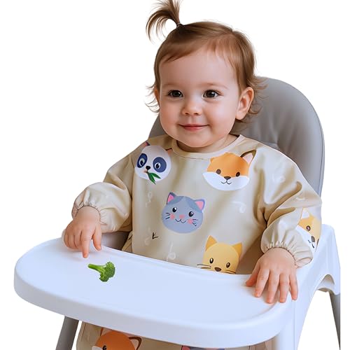 Babero con Mangas Impermeable | Babero con Mangas | Baby Led Weaning | Babero Bebe Impermeable | Beberos Impermeables con Manga | Baberos con Mangas | Babero Manga Larga Impermeable | Babero con Manga