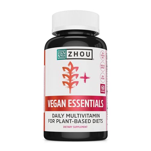 Zhou-Vegan-Essentials-Multivitamin-Supplement-B-Vitamins-Energy-Vitamin-C-Zinc-Immune-System-Function-Iodine-Thyroid-Support-Liposomal-Iron-Plant-Based-Diet-Multivitamin-60-Veg-Caps