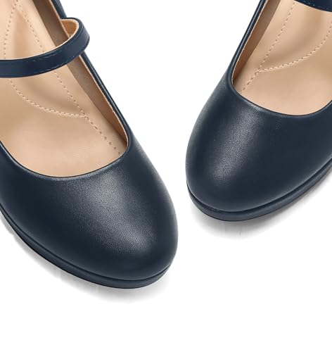 Image of mysoft Women's Pumps Closed Toe Mary Jane Pumps Round Toe Platform High Heel Dress Shoes