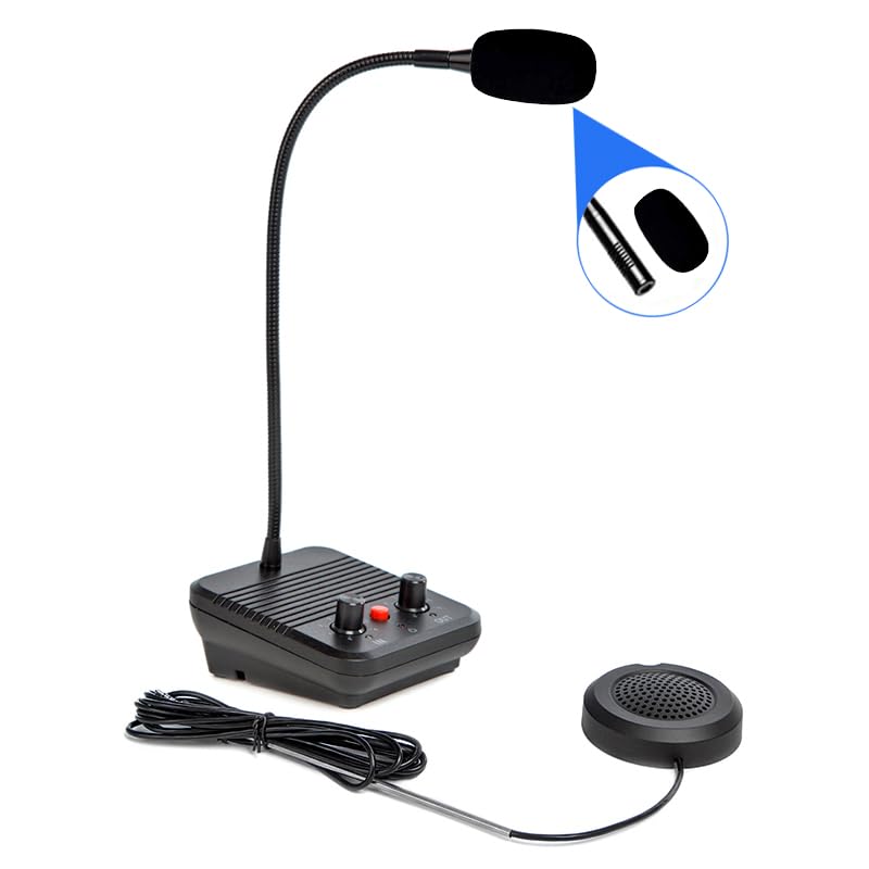 2-Way Window Intercom and Speaker for Bank Window, Glass Window Microphone, Anti-Interference Noise Free for Business/Bank/Office/Hospital Counters-image-33