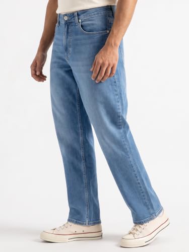 Image of Spykar Men's Renato Loose Fit Jeans | Mid Rise | Casual Denim | Stretch Fit | Jeans for Man