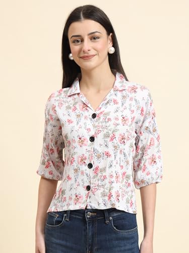 Image of Women's Cotton Blend Printed Combo (Pack of 2) Shirts - 3 /4 Sleeves V Collar Neck