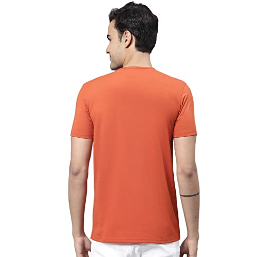 Image of Mack Jonney Men Round Neck Cotton Solid Regular Fit T-Shirt-T Anthraa 01-P