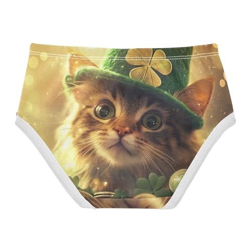 Cotton Toddler Underwear Floral St Patrick Day Cute Cat Golden Girl Panties Cute Animal Undies Kids Briefs 2t2