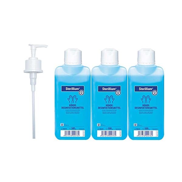 Bode Desinfektions-Set, 3x 500 ml Sterillium® Händedesinfektionsmittel + 1x original Dosierpumpe