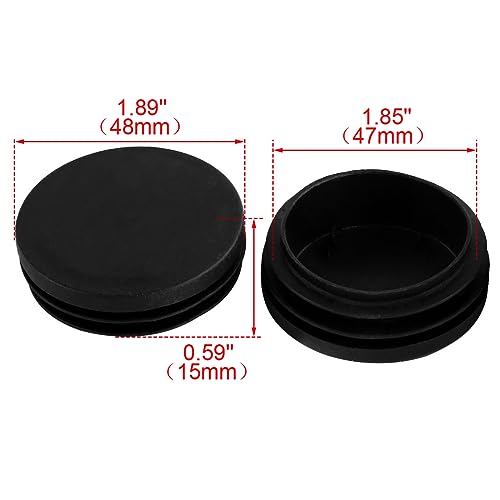 Sourcingmap Plastic Furniture Table Chair Round Tube Insert Tubing Cap Pipe Cover 48mm Dia 10pcs Black - Image 2