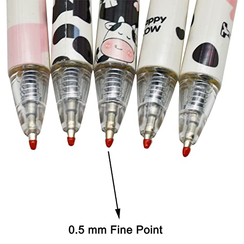 Maydahui 42 bolígrafos gel negro diseño vaca miniatura 4