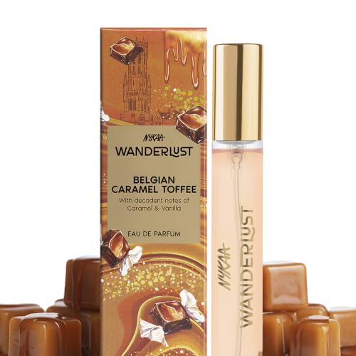 Image of Nykaa Wanderlust Belgian Caramel Toffee Eau De Parfum I Travel size, mini Perfume for Women - 16 ml I Caramel & Vanilla Perfume | Long-Lasting, Travel‐Friendly, Vegan,Paraben‐Free, IFRA Certified