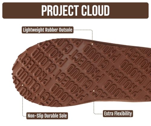 Image of Project Cloud 100% Genuine Leather Shearling Slippers for Women (Nerita) | Australian Fur Lining Memory Foam Insole Non Slip EVA Sole Fuzzy Plush House Shoes Warm Cozy Indoor Footwear Everyday Comfort