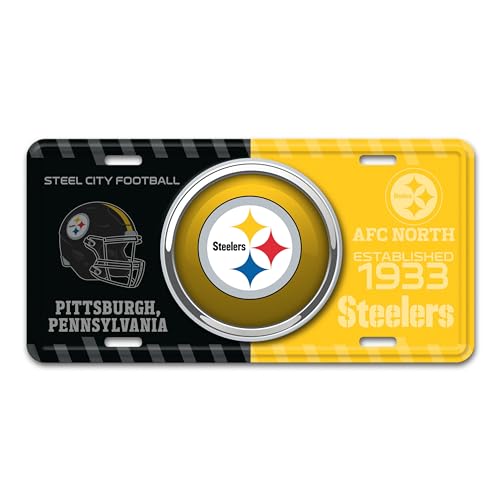 FANMATS 43273 Pittsburgh Steelers Embossed Metal License Plate
